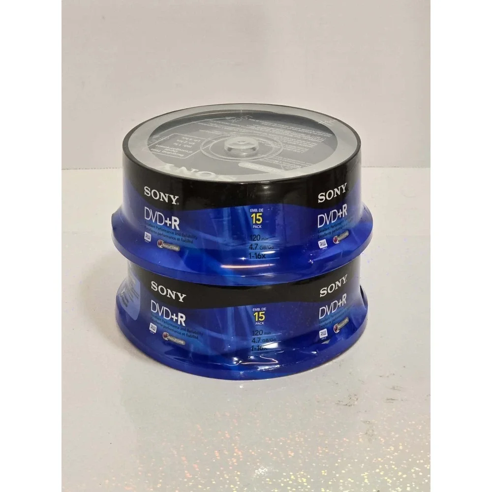 💿 Sony DVD+R 2x 15 Pack (30 Total) 4.7GB 1-16X‎ AccuCORE New 💿